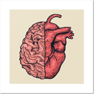 HEART VS BRAIN Posters and Art